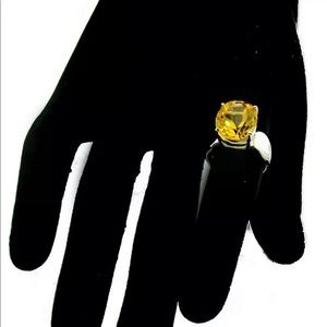 Rare 9.32 Carat Yellow Topaz 10K White Gold